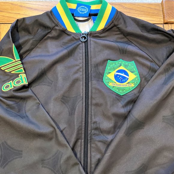 NWT Jacket Soccer Brazil Adidas Retro Official F77290 L 2XL DISCOUNT SHIPPING!! - Picture 1 of 5